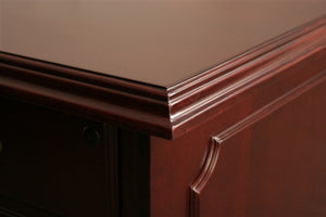 Premium U-shaped Mahogany Veneer Office Desk with Intricate Details