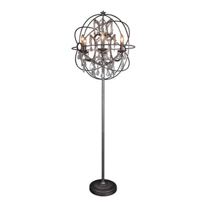 Iron & Glass Floor Lamp in Gothic Style