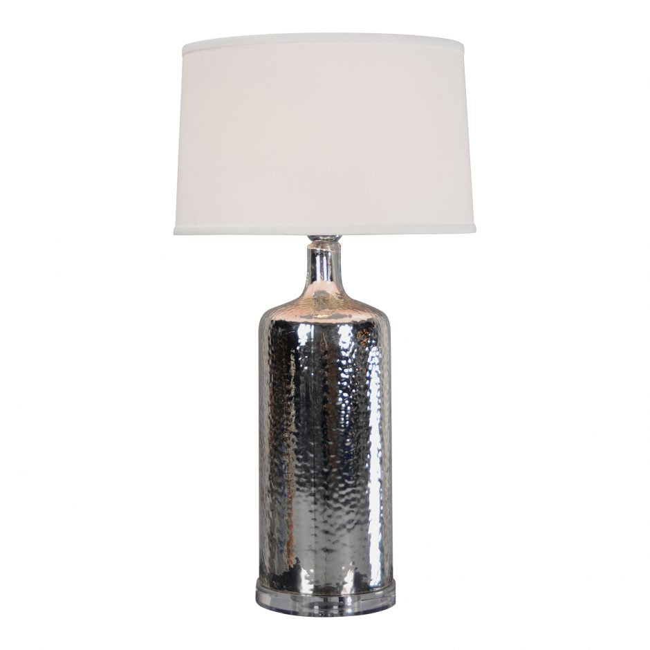 Chic Office Lighting w/ Silver Base & Fabric Shade