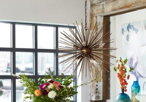 Burst-Style Iron Hanging Pendant Office Lighting