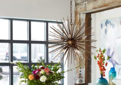 Burst-Style Iron Hanging Pendant Office Lighting