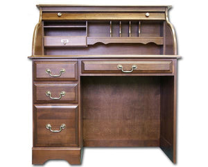 Solid Cherry 42" Single Pedestal Rolltop Executive Desk with Finish Options
