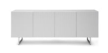 Load image into Gallery viewer, 79&quot; Storage Credenza with Wave Textured Doors in White
