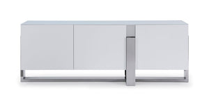 Stunning Storage Credneza in White and Stainless Steel