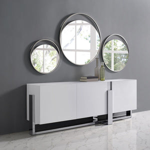 Stunning Storage Credneza in White and Stainless Steel
