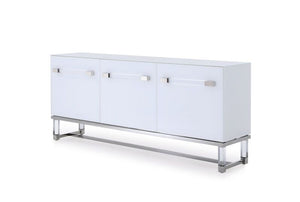 Striking White Glossy Storage Credenza