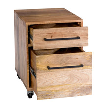 Load image into Gallery viewer, Solid Mango Wood Mobile File Cabinet with Two Drawers
