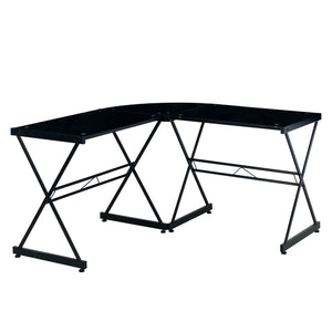 51" Black Wire Frame L-Desk