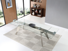 Load image into Gallery viewer, Striking 79&quot;-100&quot; Extendable Glass Conference Table
