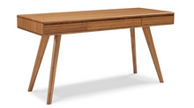 Load image into Gallery viewer, Solid Bamboo 60&quot; Modern Executive Desk with Drawers in Caramel
