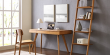 Load image into Gallery viewer, Solid Bamboo 60&quot; Modern Executive Desk with Drawers in Caramel
