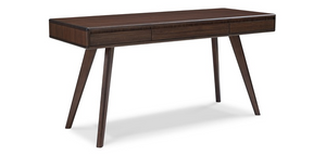 Solid Bamboo 60" Modern Executive Desk with Drawer in Dark Walnut
