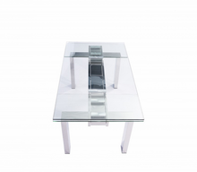 Load image into Gallery viewer, Stainless Steel &amp; Glass Modern Conference Table or Executive Desk (Extends from 63&quot; W to 98&quot; W)
