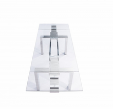 Load image into Gallery viewer, Stainless Steel &amp; Glass Modern Conference Table or Executive Desk (Extends from 63&quot; W to 98&quot; W)
