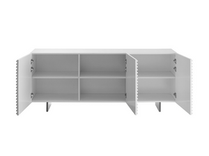 Modern 71" White Lacquer Storage Credenza