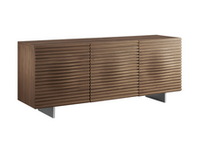Load image into Gallery viewer, Modern 71&quot; Walnut Veneer Storage Credenza
