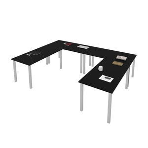 60" Black Modular Conference Table or 4 Desk Set