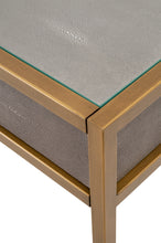 Load image into Gallery viewer, 49&quot; Brushed Gold &amp; Gray Faux Shagreen Resin Desk
