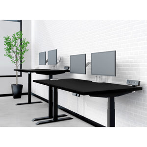 Black 60" Executive Desk with Electric Adjustment
