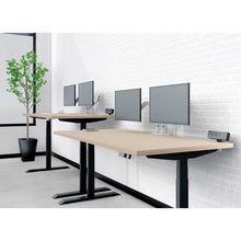 Load image into Gallery viewer, Teak Woodgrain 48&quot; Desk with Electric Adjustment
