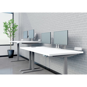 White 60" Executive Desk with Electric Adjustment
