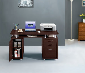 Contemporary 48" Desk with Drawers and CPU Cabinet