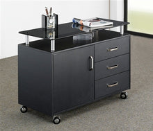 Load image into Gallery viewer, 48&quot; Contemporary Desk with Storage in Espresso Finish with Optional Printer Stand
