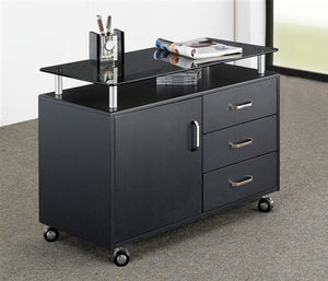 48" Contemporary Desk with Storage in Espresso Finish with Optional Printer Stand