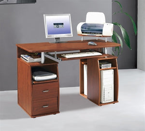 Contemporary 48" Workstation with Storage in Mahogany