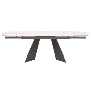 White Ceramic & Dark Gray 63" - 95"  Conference Table