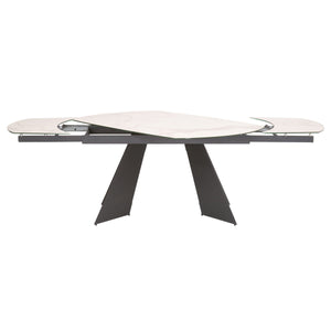 White Ceramic & Dark Gray 63" - 95"  Conference Table