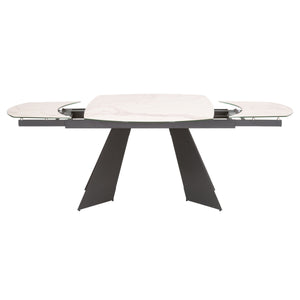 White Ceramic & Dark Gray 63" - 95"  Conference Table
