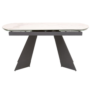 White Ceramic & Dark Gray 63" - 95"  Conference Table