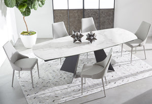 White Ceramic & Dark Gray 63" - 95"  Conference Table