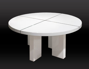 Modern White Lacquer Circular Meeting Table