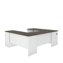 Load image into Gallery viewer, Modern U-shaped Desk in White &amp; Walnut Gray
