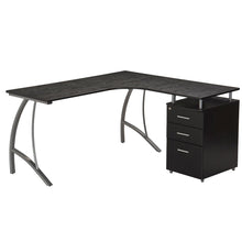 Load image into Gallery viewer, 59&quot; Espresso Curved L-Desk with FIle
