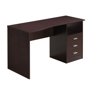 51" Wenge Woodgrain Modern Desk with File