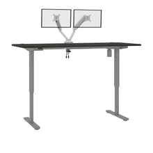 Load image into Gallery viewer, Deep Gray 72&quot; Twin Monitor Desk with Adjustable Top
