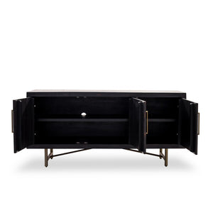 Modern 68" Credenza with Ebony Finish & Gold Hardware
