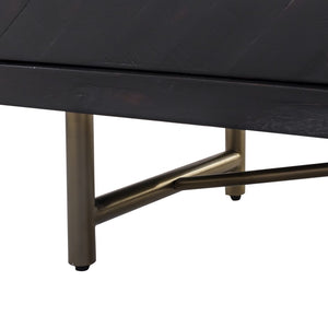 Modern 68" Credenza with Ebony Finish & Gold Hardware