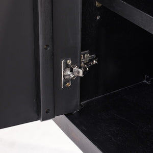 Modern 68" Credenza with Ebony Finish & Gold Hardware
