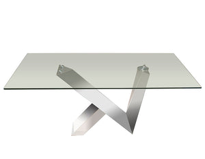 Chromed Stainless Steel & Clear Glass Super Modern 72" Executive Desk