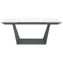 Load image into Gallery viewer, 71&quot; - 106&quot; Clear Glass &amp; Matte Dark Gray Steel Conference Table
