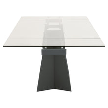 Load image into Gallery viewer, 71&quot; - 106&quot; Clear Glass &amp; Matte Dark Gray Steel Conference Table
