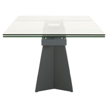 Load image into Gallery viewer, 71&quot; - 106&quot; Clear Glass &amp; Matte Dark Gray Steel Conference Table
