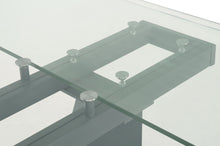 Load image into Gallery viewer, 71&quot; - 106&quot; Clear Glass &amp; Matte Dark Gray Steel Conference Table
