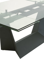 Load image into Gallery viewer, 71&quot; - 106&quot; Clear Glass &amp; Matte Dark Gray Steel Conference Table
