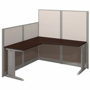 Mocha Cherry 65" Quick Setup Cubicle with L-Desk