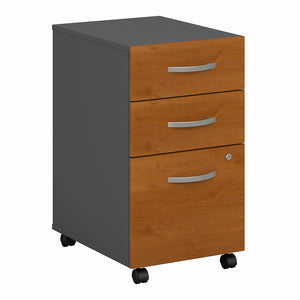 Natural Cherry Pre-Assembled 16" Mobile File with 3 Drawers